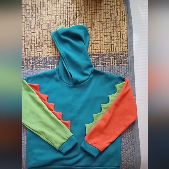 Dinosaur hoodie with spikes on sleeves and hood - Picture 5 of 5